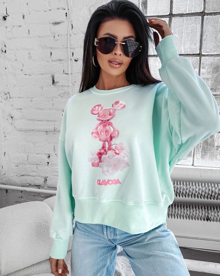 Bluza damska OLAVOGA AZAELA 2025 mięta - FashionPlace - 3