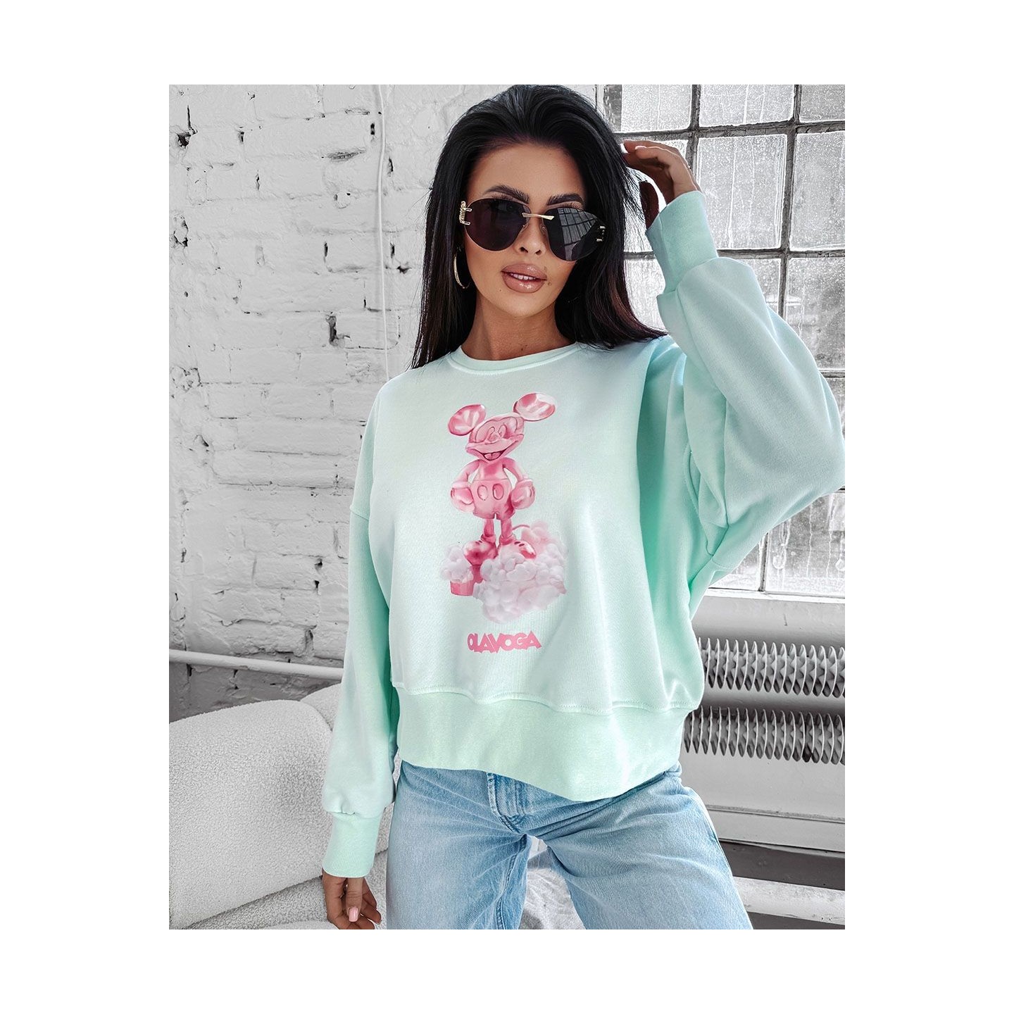 Bluza damska OLAVOGA AZAELA 2025 mięta - FashionPlace - 3