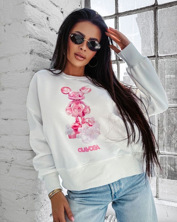 Bluza damska OLAVOGA AZAELA 2025 ecru - FashionPlace - 2