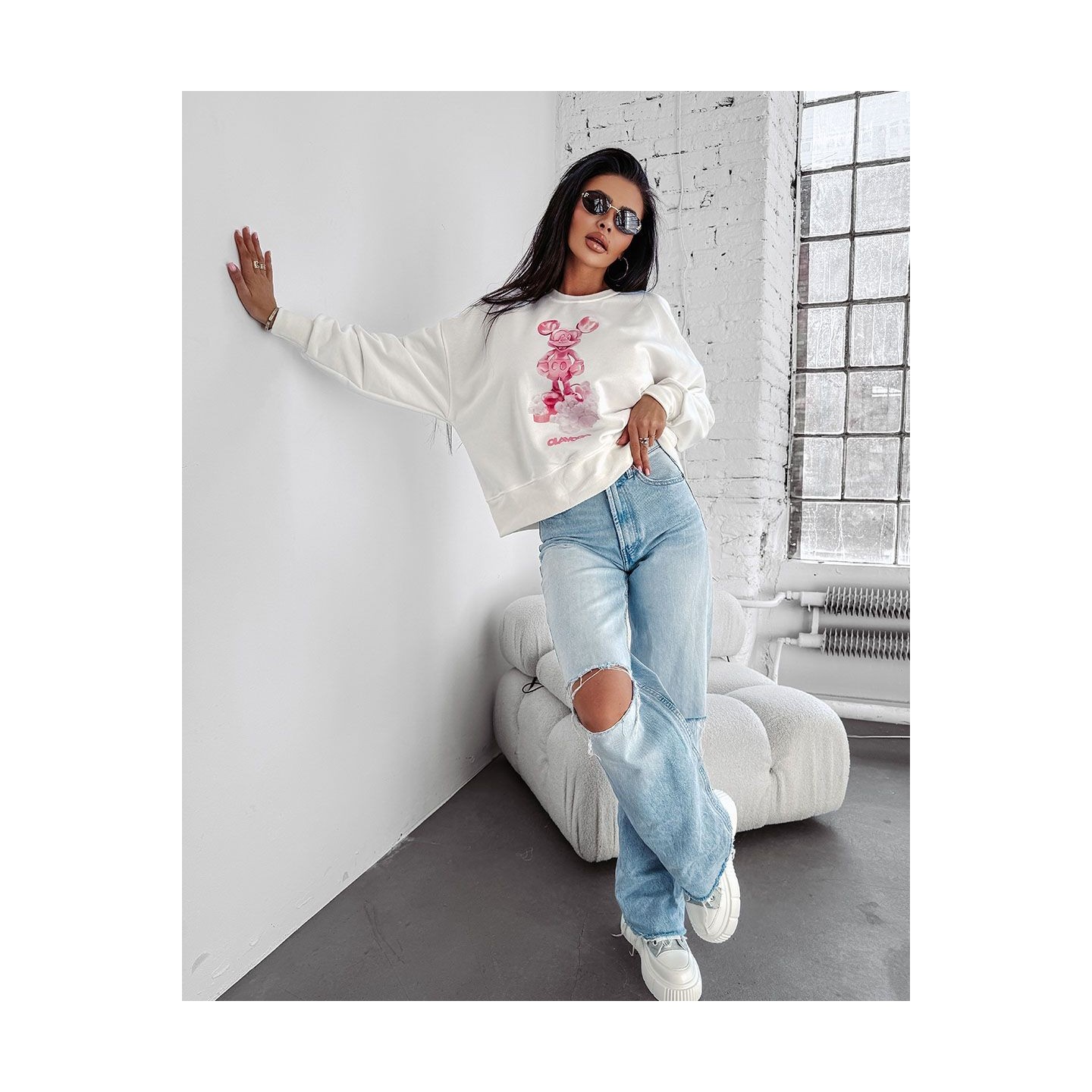 Bluza damska OLAVOGA AZAELA 2025 ecru - FashionPlace - 4