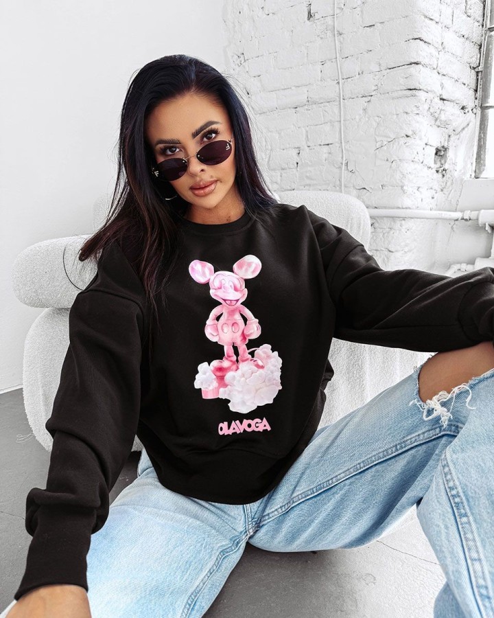 Bluza damska OLAVOGA AZAELA 2025 czerń - FashionPlace - 3