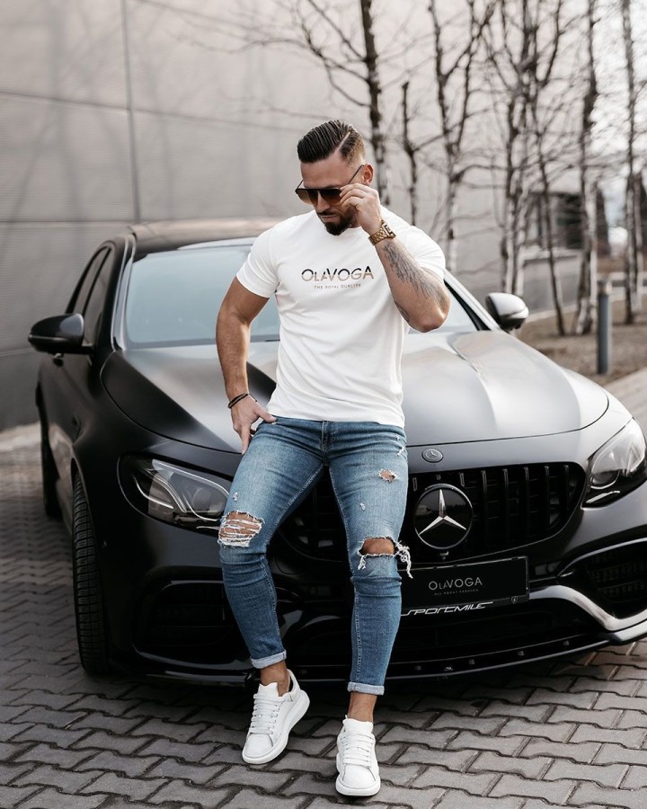 T-shirt męski OLAVOGA LEVY 2025 ecru - FashionPlace - 1