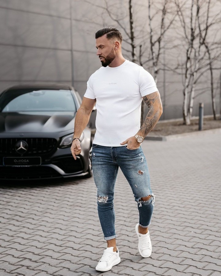 T-shirt męski OLAVOGA MORON 2025 ecru - FashionPlace - 1