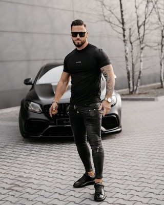T-shirt męski OLAVOGA MORON 2025 czerń - FashionPlace - 1