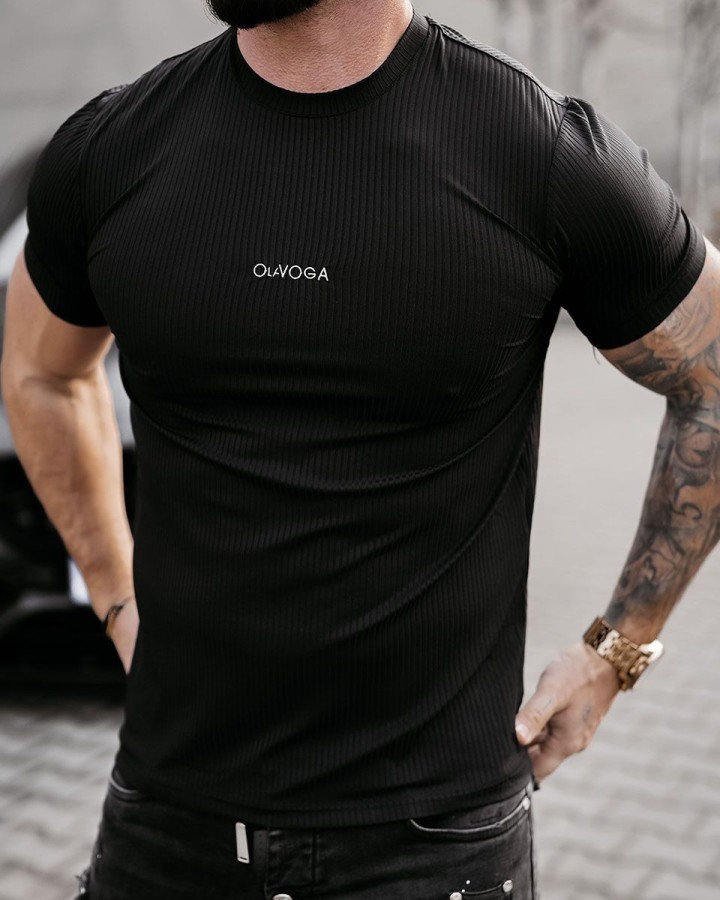 T-shirt męski OLAVOGA MORON 2025 czerń - FashionPlace - 2