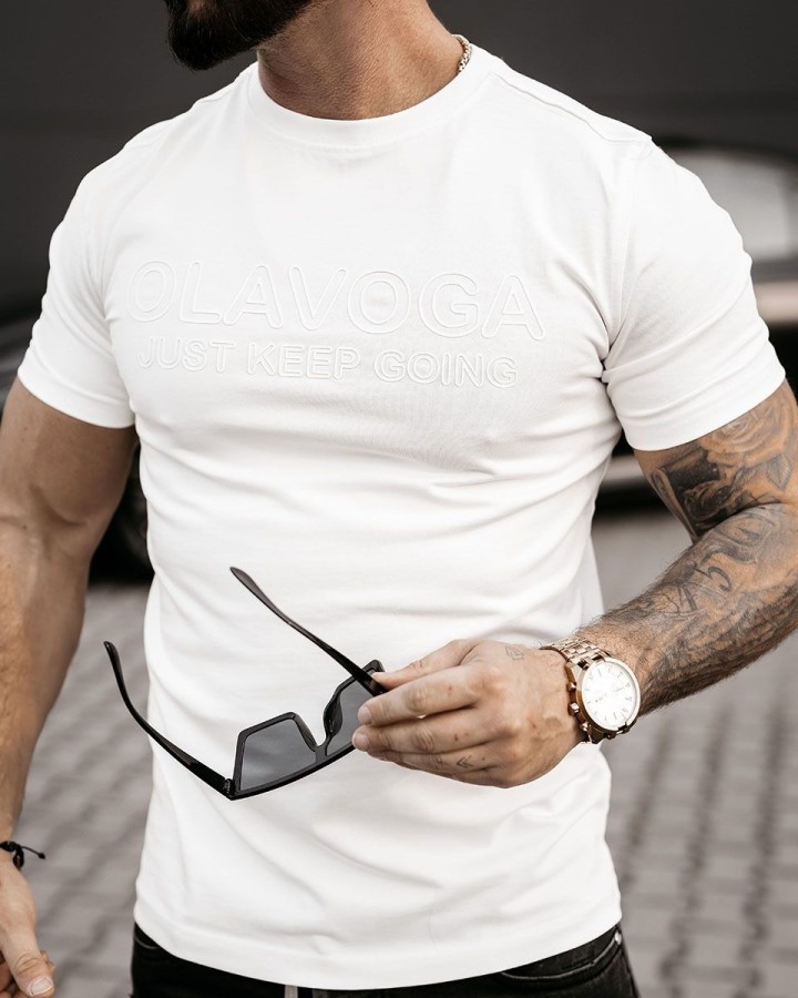 T-shirt męski OLAVOGA COELLO 2025 ecru - FashionPlace - 2