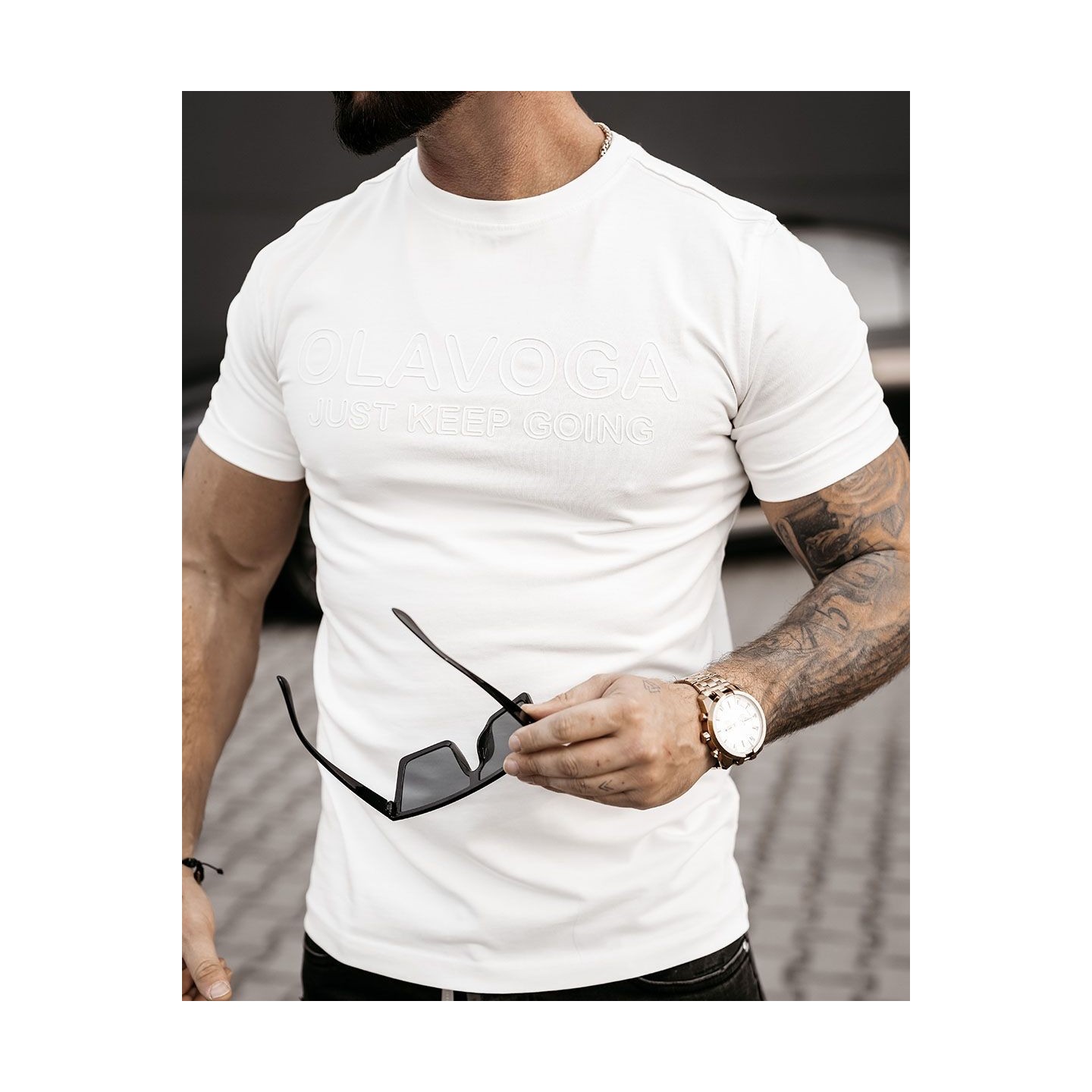 T-shirt męski OLAVOGA COELLO 2025 ecru - FashionPlace - 2