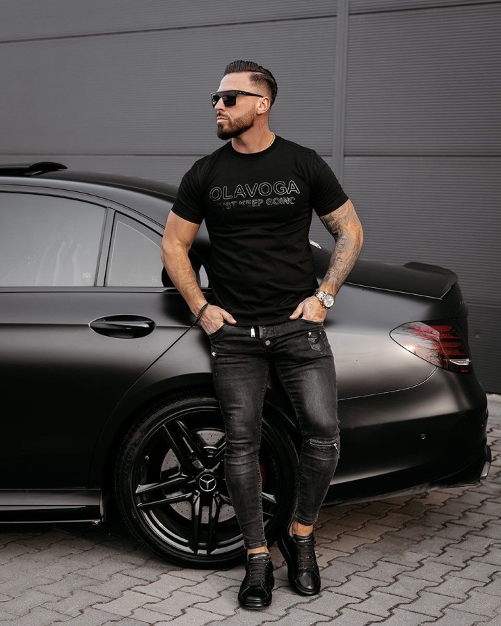 T-shirt męski OLAVOGA COELLO 2025 czerń - FashionPlace - 1