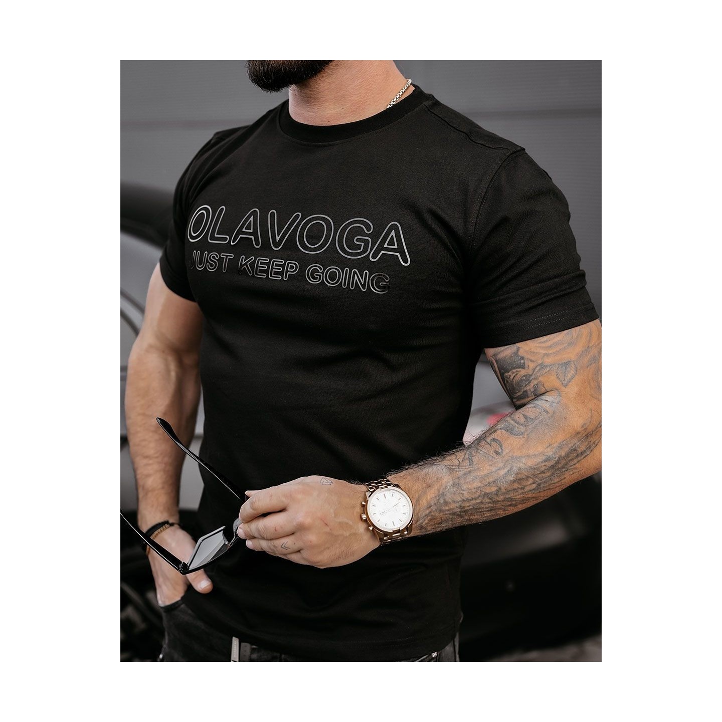 T-shirt męski OLAVOGA COELLO 2025 czerń - FashionPlace - 2