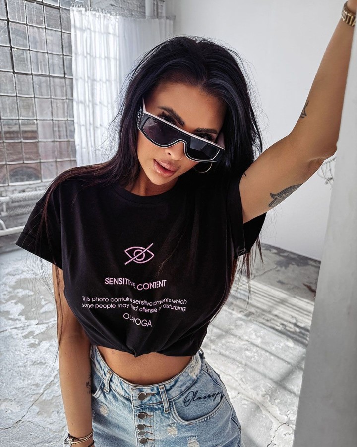 T-shirt damski OLAVOGA GLASS 2025 czerń - FashionPlace - 3