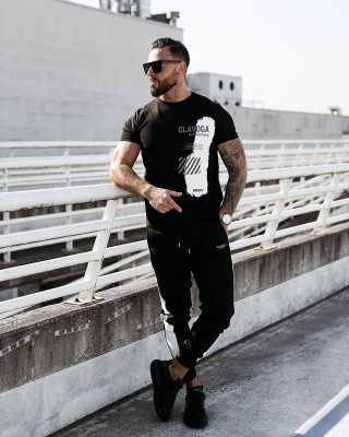 T-shirt męski OLAVOGA SLEEK 2025 czerń - FashionPlace - 1