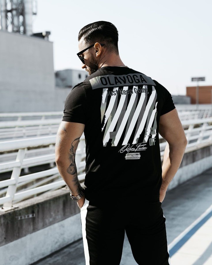T-shirt męski OLAVOGA SLEEK 2025 czerń - FashionPlace - 3