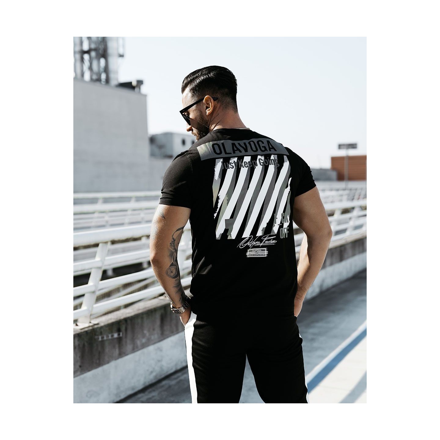 T-shirt męski OLAVOGA SLEEK 2025 czerń - FashionPlace - 3