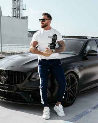 T-shirt męski OLAVOGA SLEEK 2025 ecru - FashionPlace - 1