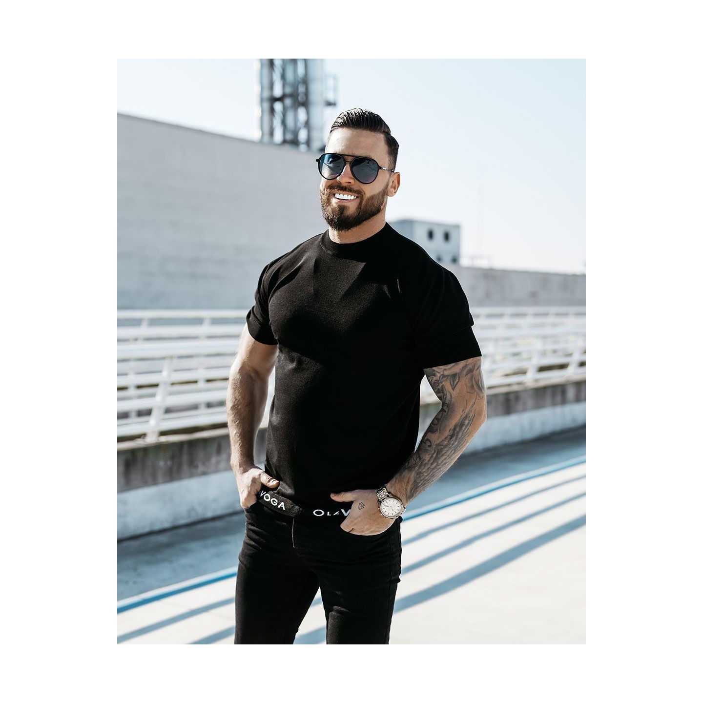 Sweter męski OLAVOGA NAKIS 2025 czerń - FashionPlace - 2