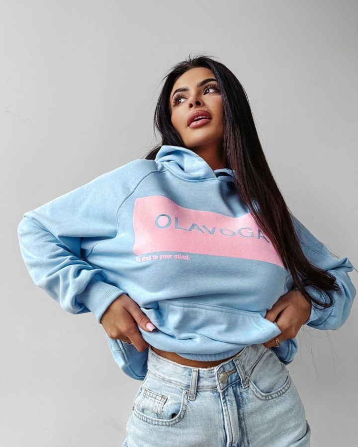 Bluza damska OLAVOGA SWEET ROLL 2025 niebieski - FashionPlace - 2