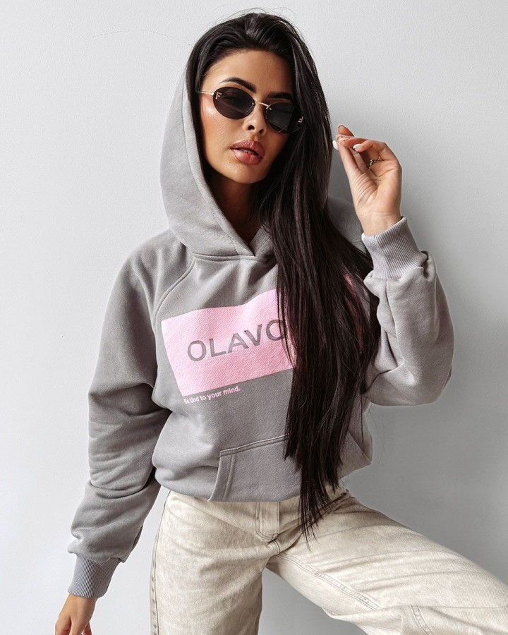 Bluza damska OLAVOGA SWEET ROLL 2025 szary - FashionPlace - 2