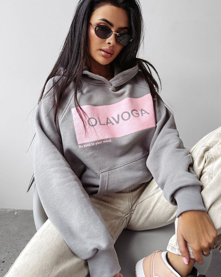 Bluza damska OLAVOGA SWEET ROLL 2025 szary - FashionPlace - 3