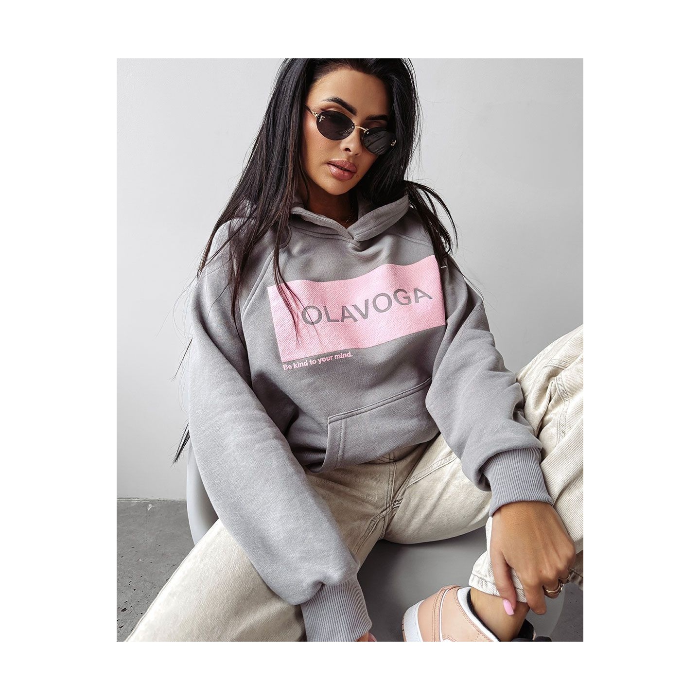 Bluza damska OLAVOGA SWEET ROLL 2025 szary - FashionPlace - 3