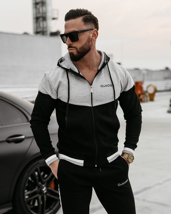 Komplet męski OLAVOGA DUNES 2025 czerń/szary - FashionPlace - 2