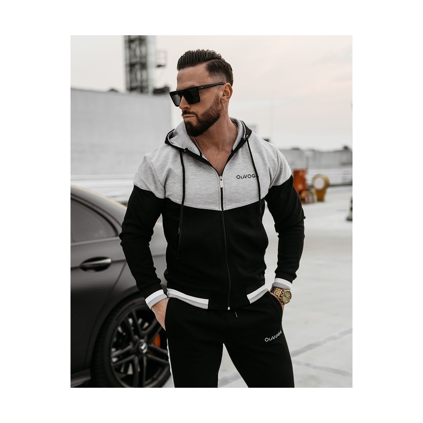 Komplet męski OLAVOGA DUNES 2025 czerń/szary - FashionPlace - 2