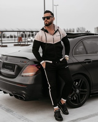 Komplet męski OLAVOGA DUNES 2025 czerń/beż - FashionPlace - 1