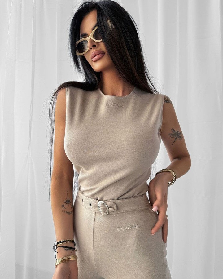 Komplet damski OLAVOGA SERENDIPTY 2025 latte - FashionPlace - 2