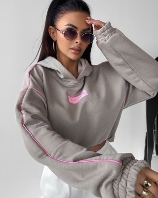 Bluza damska OLAVOGA DIDACTIC 2025 szara - FashionPlace - 1