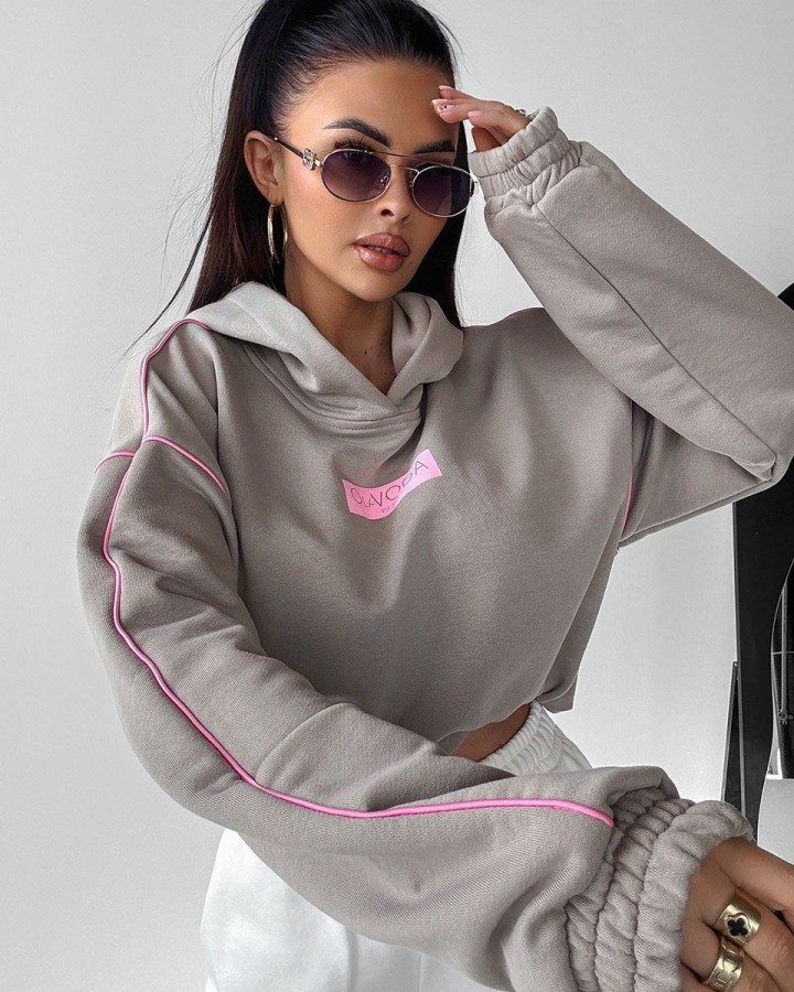 Bluza damska OLAVOGA DIDACTIC 2025 szara - FashionPlace - 1
