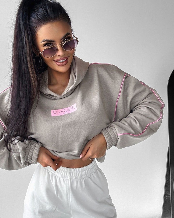 Bluza damska OLAVOGA DIDACTIC 2025 szara - FashionPlace - 2
