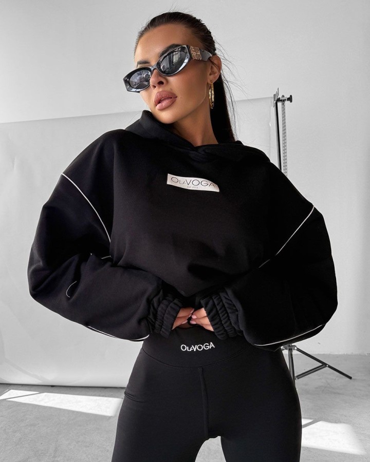 Bluza damska OLAVOGA DIDACTIC 2025 czerń - FashionPlace - 1