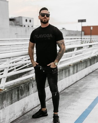 T-shirt męski OLAVOGA GO 2025 czerń - FashionPlace - 1
