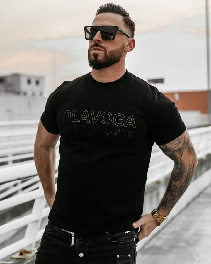 T-shirt męski OLAVOGA GO 2025 czerń - FashionPlace - 2