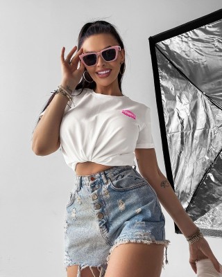 T-shirt damski OLAVOGA MYSTICAL 2025 ecru - FashionPlace - 1