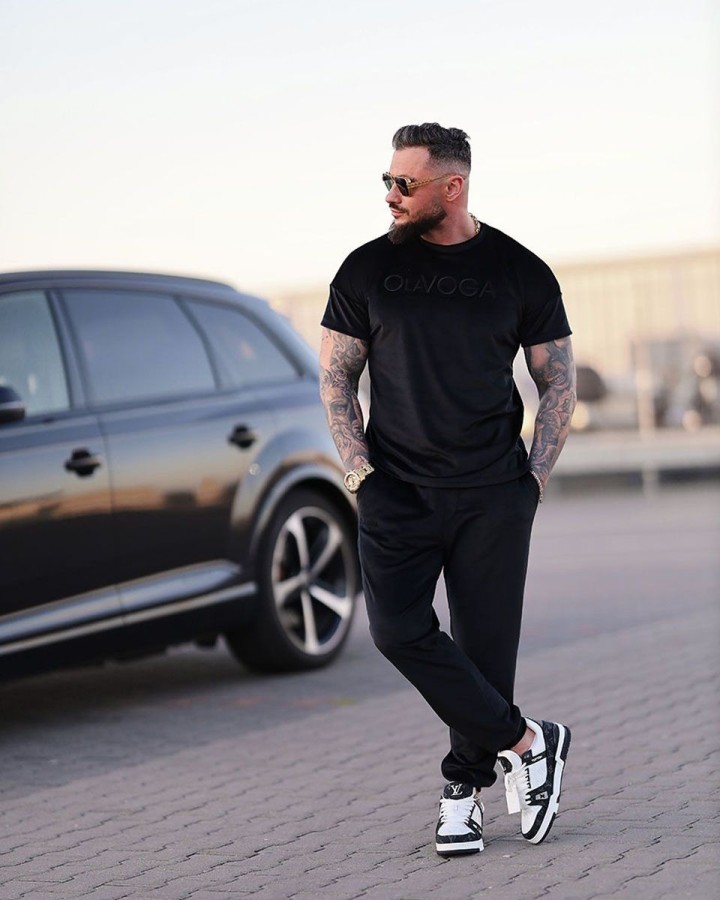 Komplet męski OLAVOGA PIFFLE 2025 czerń - FashionPlace - 3