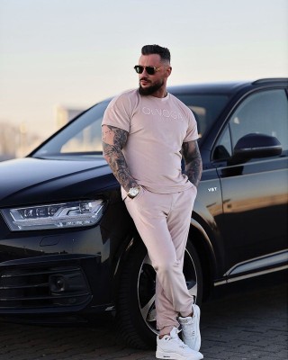 Komplet męski OLAVOGA PIFFLE 2025 beż - FashionPlace - 1