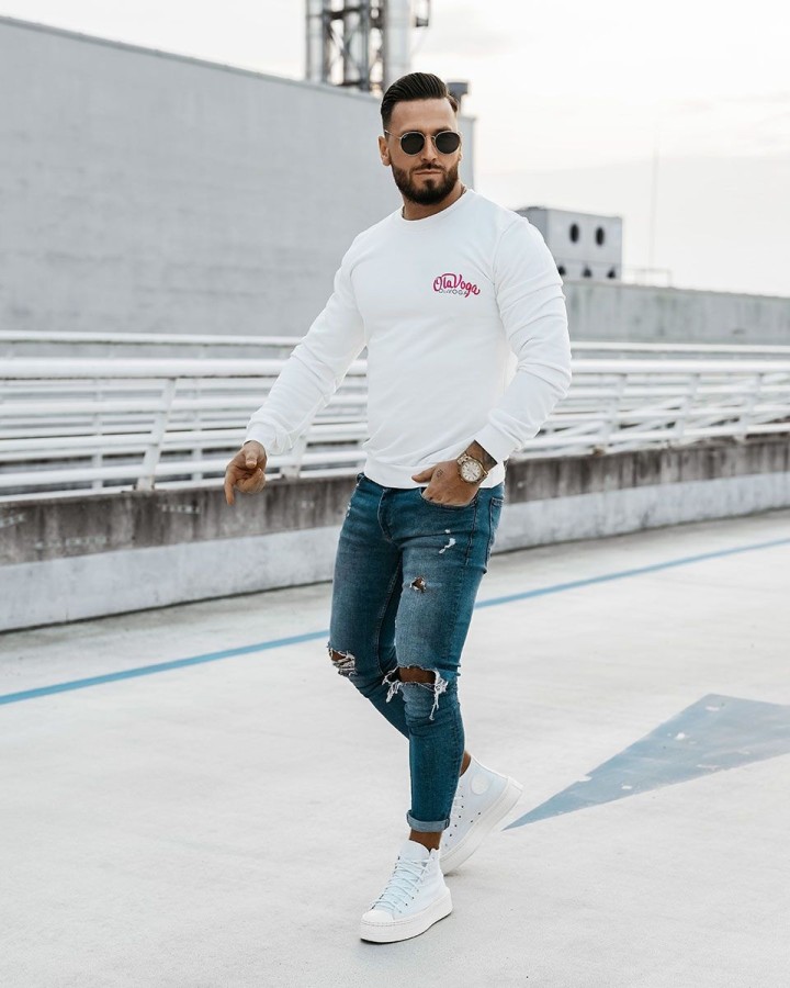 Bluza męska OLAVOGA LUPUS 2025 ecru - FashionPlace - 2