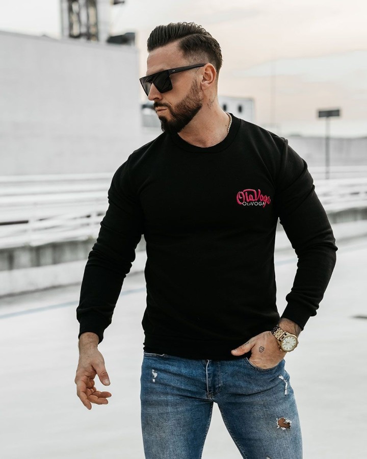 Bluza męska OLAVOGA LUPUS 2025 czerń - FashionPlace - 2