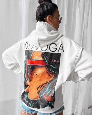 Bluza damska OLAVOGA COLLAGE 2025 ecru - FashionPlace - 1