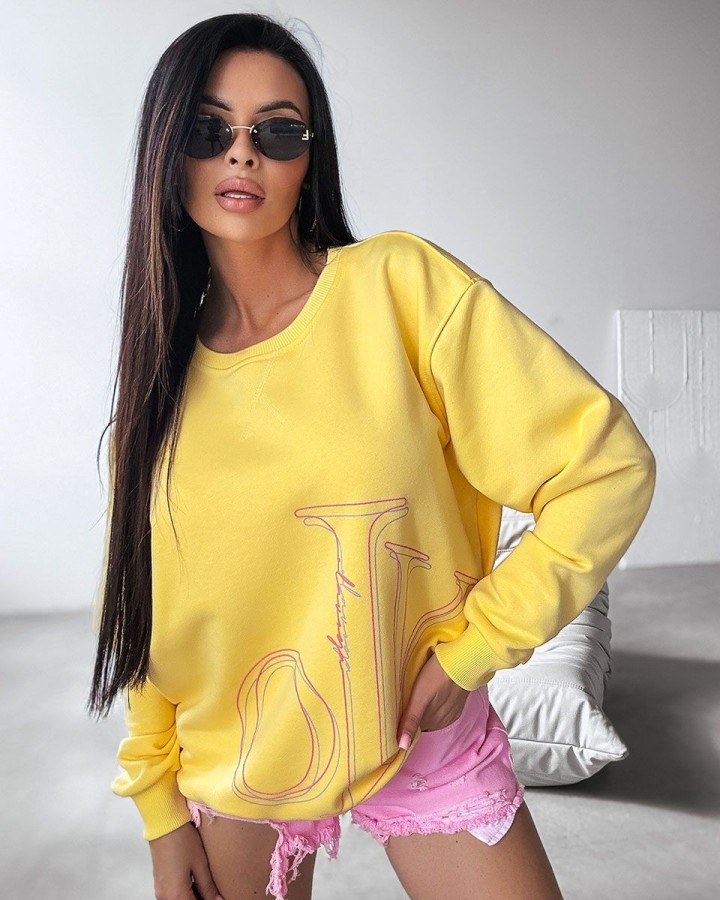 Bluza damska OLAVOGA APLOMB 2025 żółty - FashionPlace - 2