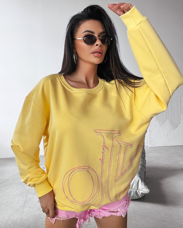 Bluza damska OLAVOGA APLOMB 2025 żółty - FashionPlace - 3