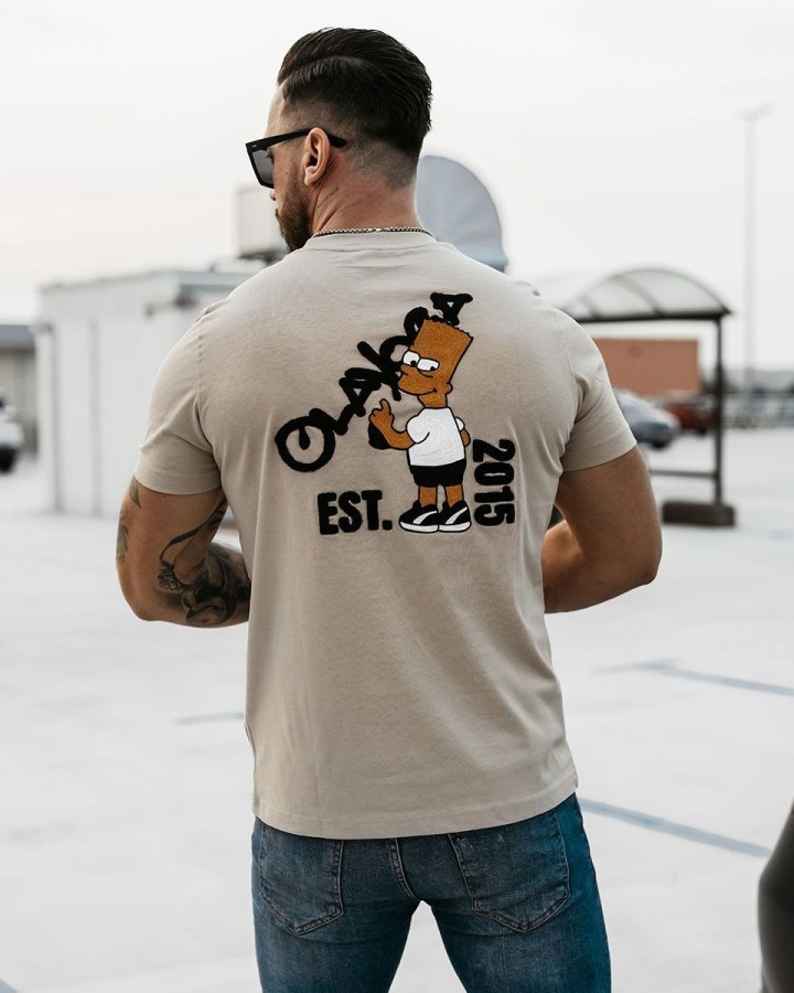 T-shirt męski OLAVOGA GRAFFITI GROOVE 2025 beż - FashionPlace - 1
