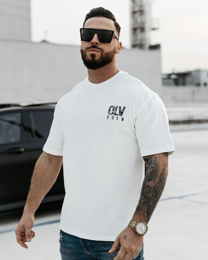 T-shirt męski OLAVOGA BAKAR 2025 ecru - FashionPlace - 2