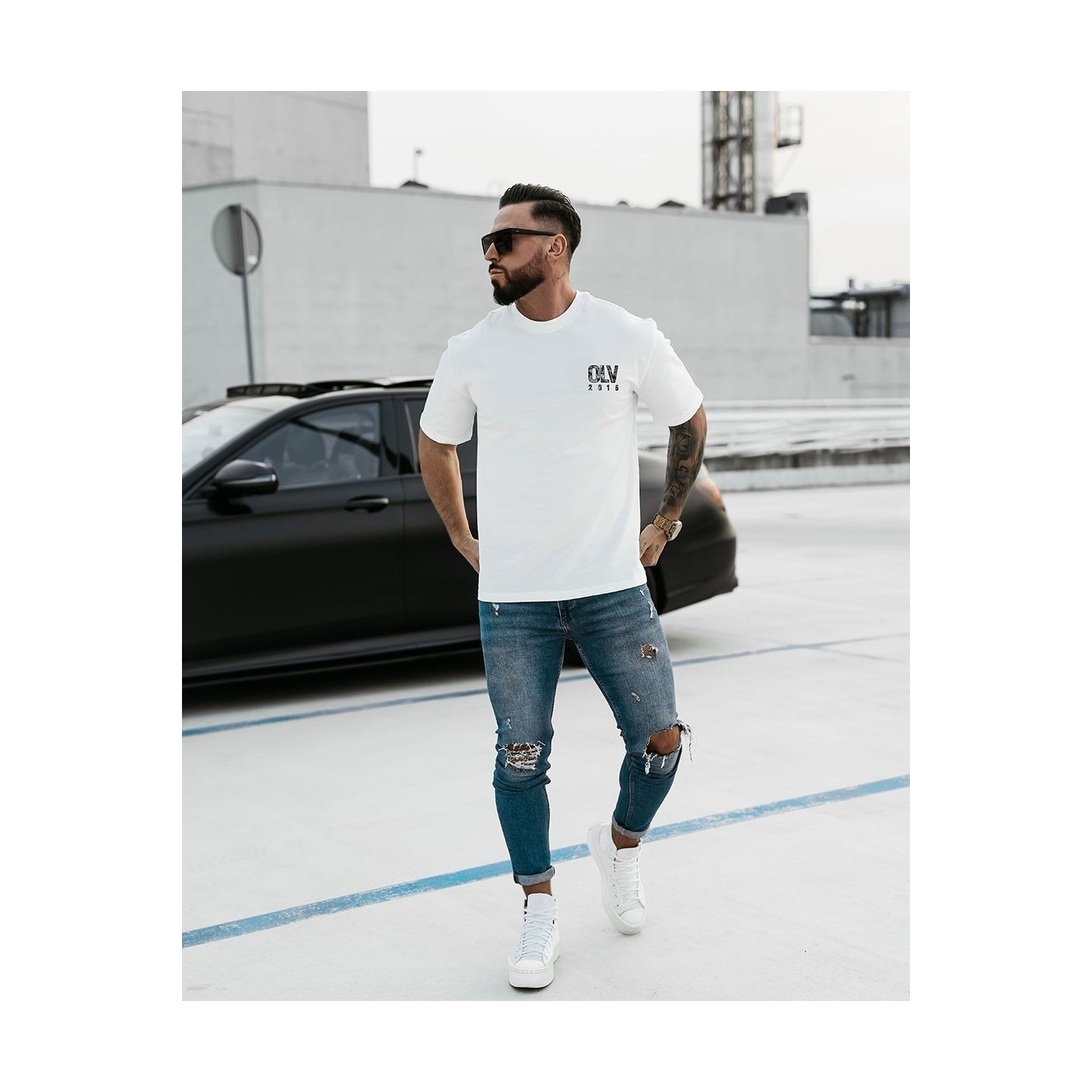 T-shirt męski OLAVOGA BAKAR 2025 ecru - FashionPlace - 3