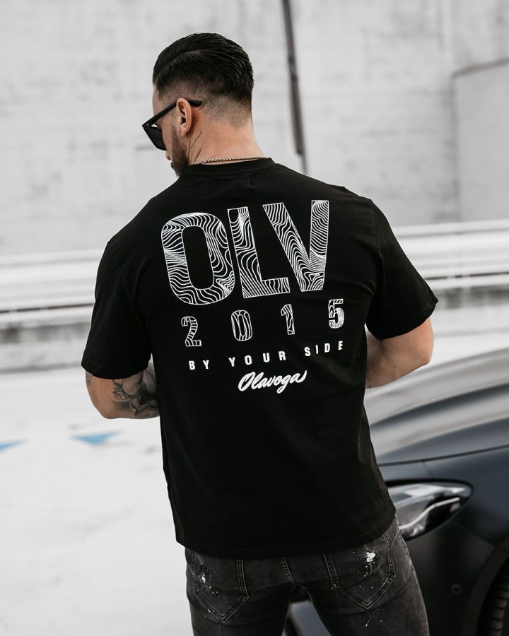 T-shirt męski OLAVOGA BAKAR 2025 czerń - FashionPlace - 3