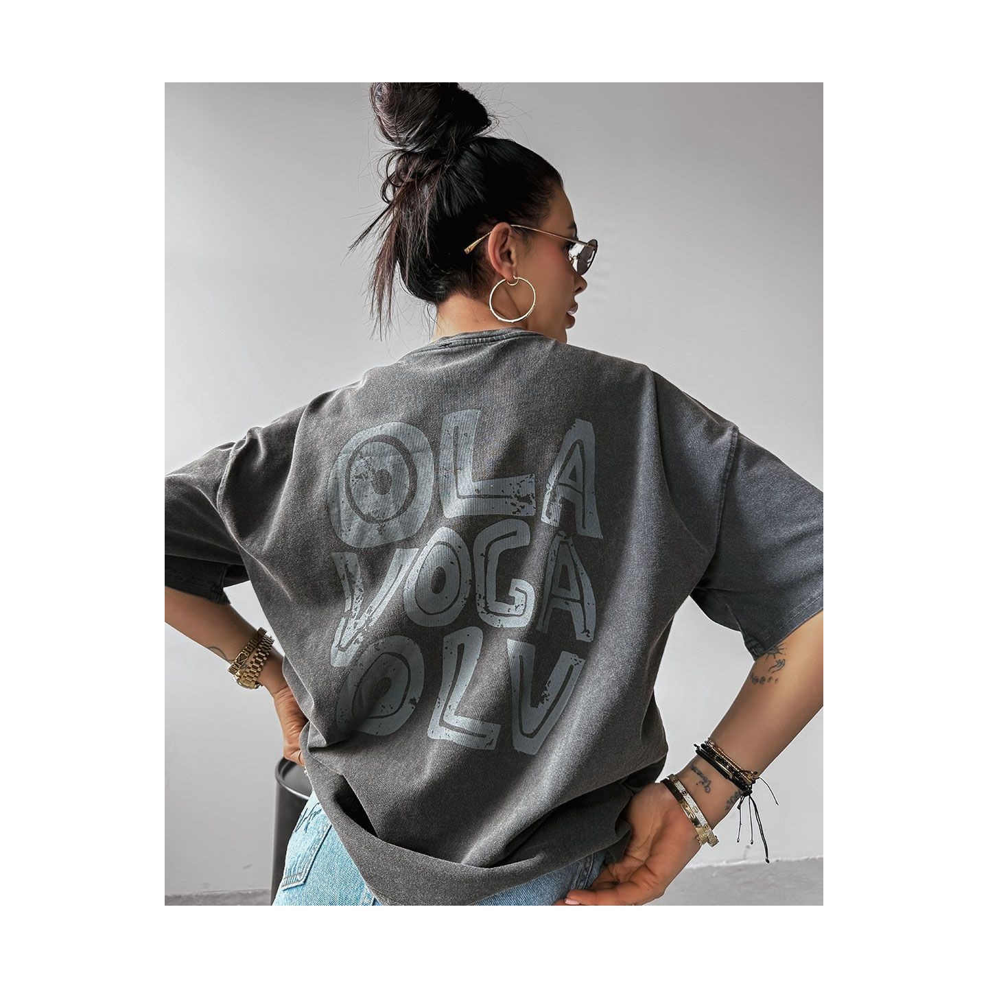 T-shirt damski OLAVOGA MOSE 2025 jasny szary - FashionPlace - 3