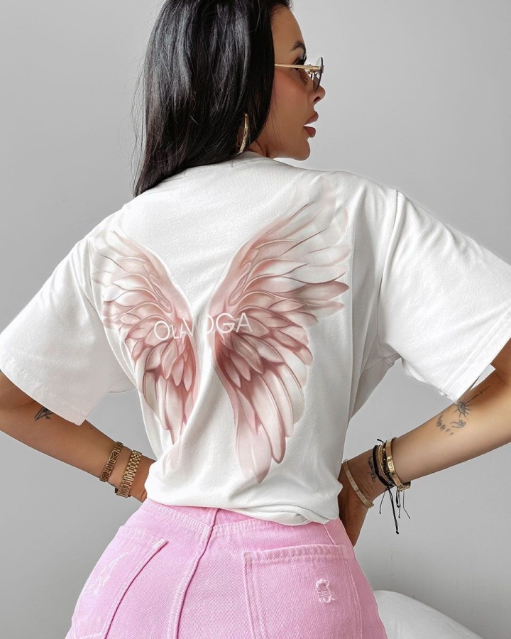 T-shirt damski OLAVOGA HOLD ON 2025 ecru - FashionPlace - 1