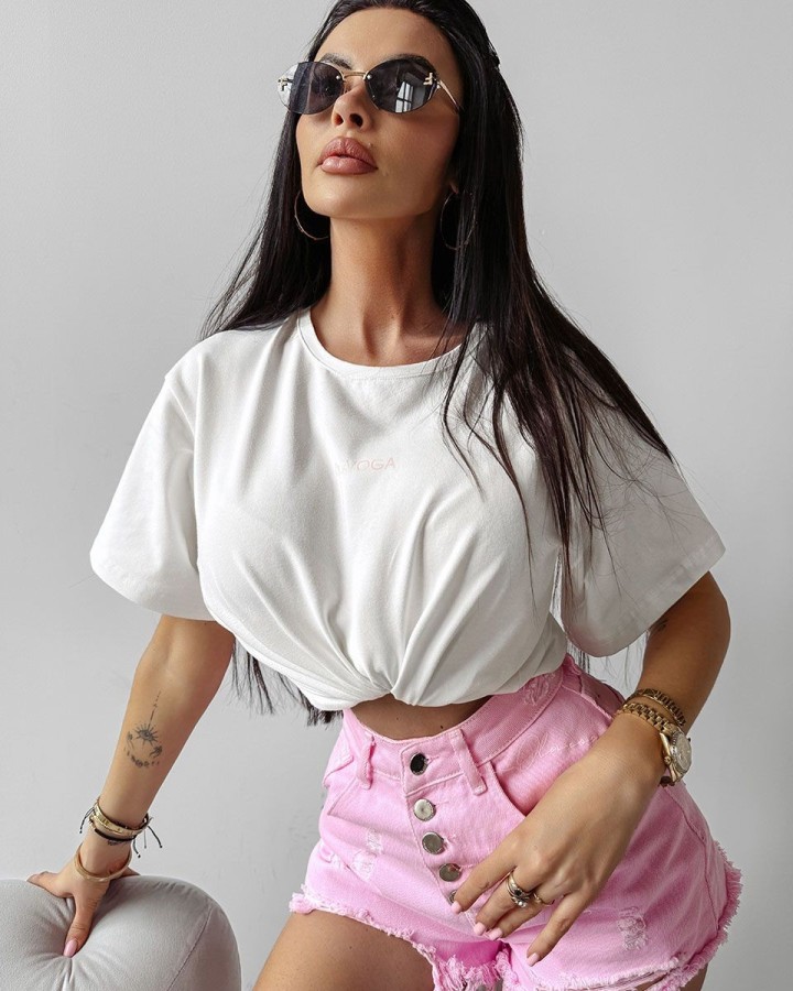 T-shirt damski OLAVOGA HOLD ON 2025 ecru - FashionPlace - 2