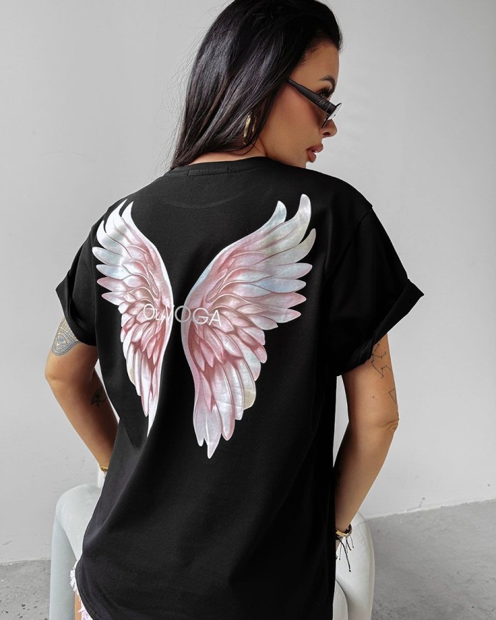 T-shirt damski OLAVOGA HOLD ON 2025 czerń - FashionPlace - 3