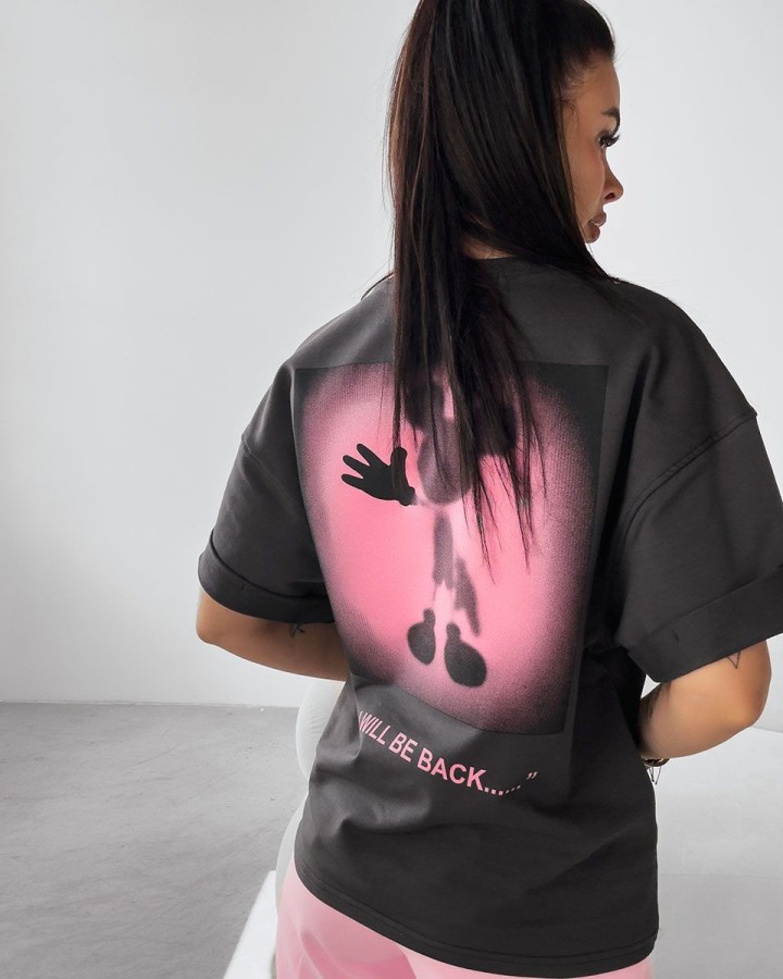 T-shirt damski OLAVOGA THEBES 2025 szary - FashionPlace - 3